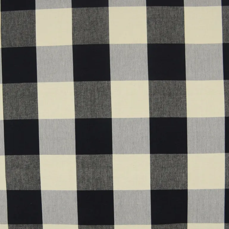 3163 9 Large 4 inch Black Cream Buffalo Check Fabric