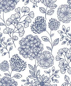 2975-26205 Ada Blue Floral Wallpaper