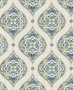 2821-25148 Adele Green Damask Wallpaper