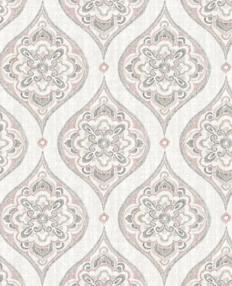 2821-25147 Adele Rose Damask Wallpaper