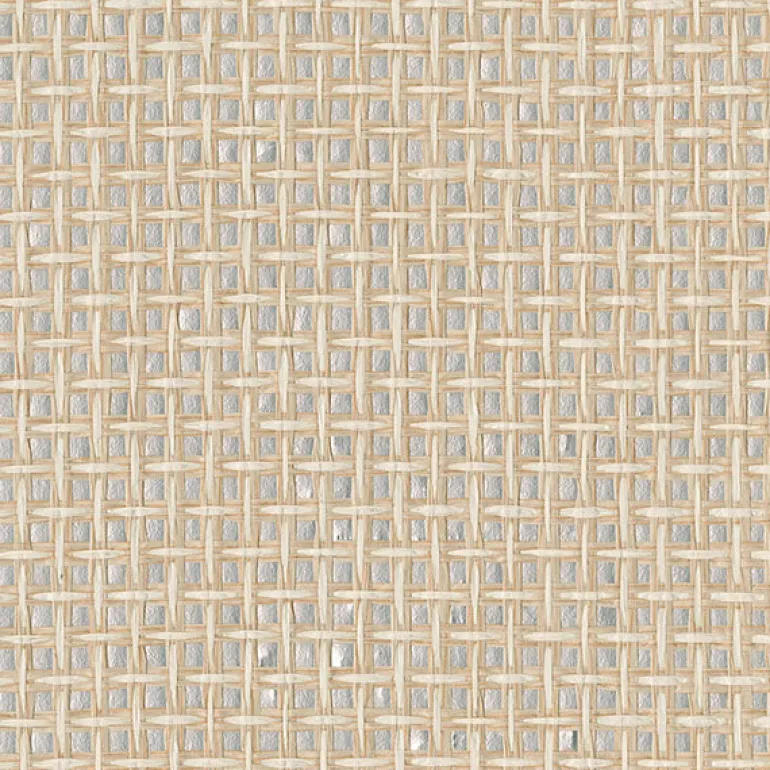 2972-54774 Aki Silver Paper Weave Basketweave Grasscloth Wallpaper