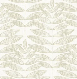 2821-25100 Akira Beige Leaf Wallpaper