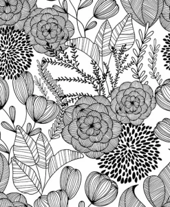 2903-25853 Alannah Black Botanical Wallpaper
