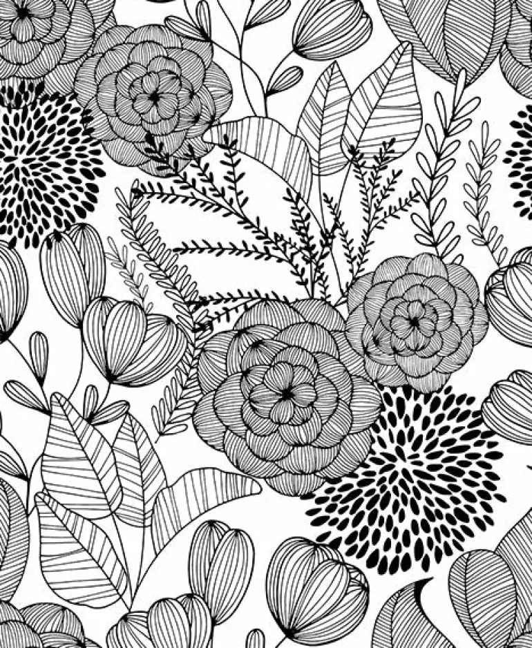 2903-25853 Alannah Black Botanical Wallpaper