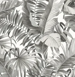 2744-24134 Alfresco Black Palm Leaf Wallpaper