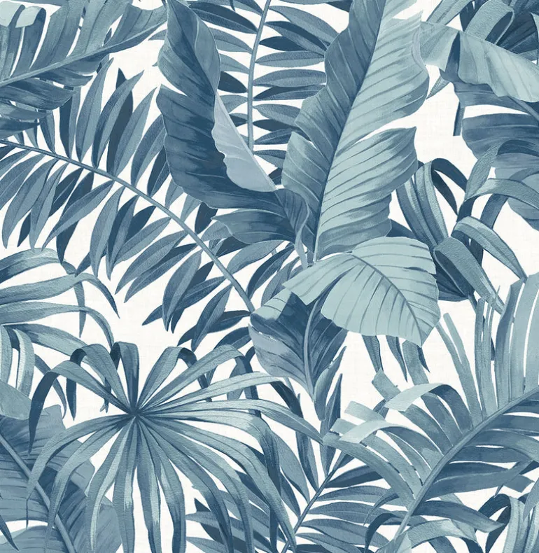 2969-24133 Alfresco Blue Tropical Palm Wallpaper