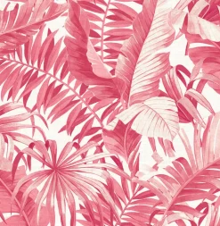 2969-26054 Alfresco Pink Tropical Palm Wallpaper