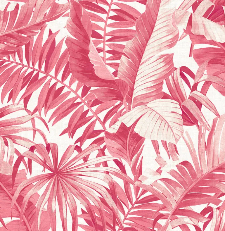2969-26054 Alfresco Pink Tropical Palm Wallpaper