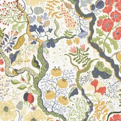 2932-65102 Ann Green Floral Vines Wallpaper