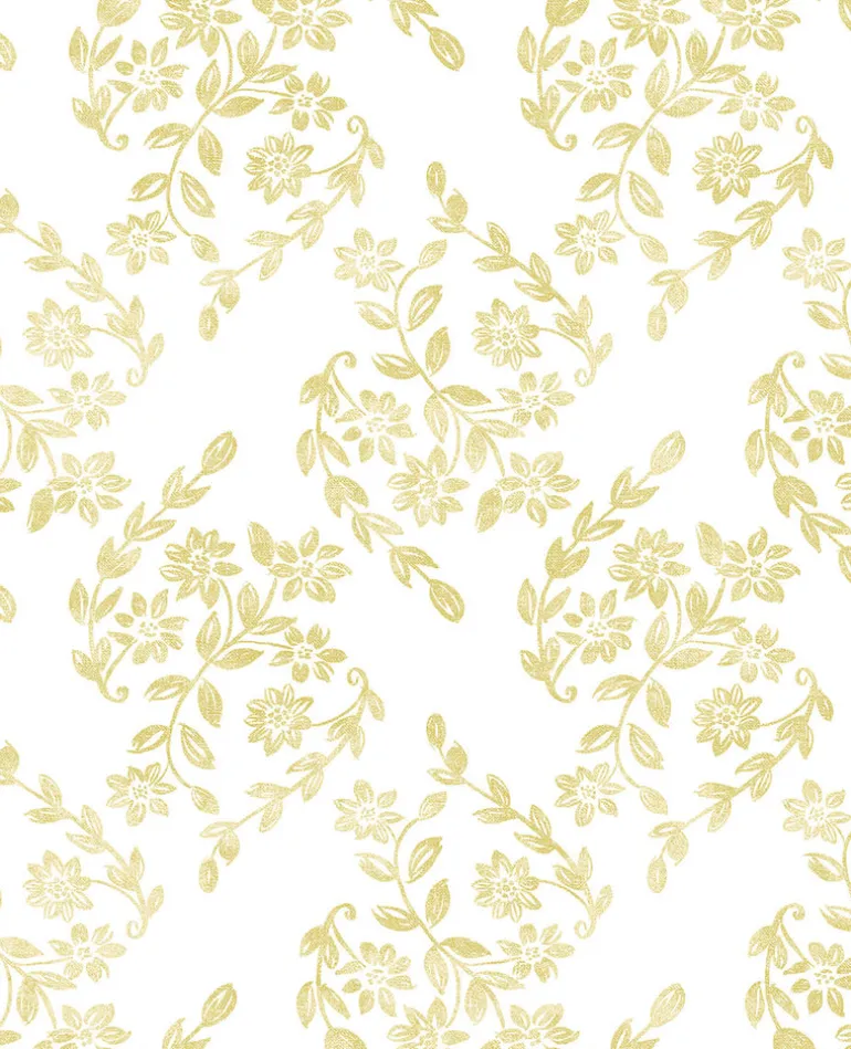 2901-25430 Arabesque Mustard Floral Trail Wallpaper