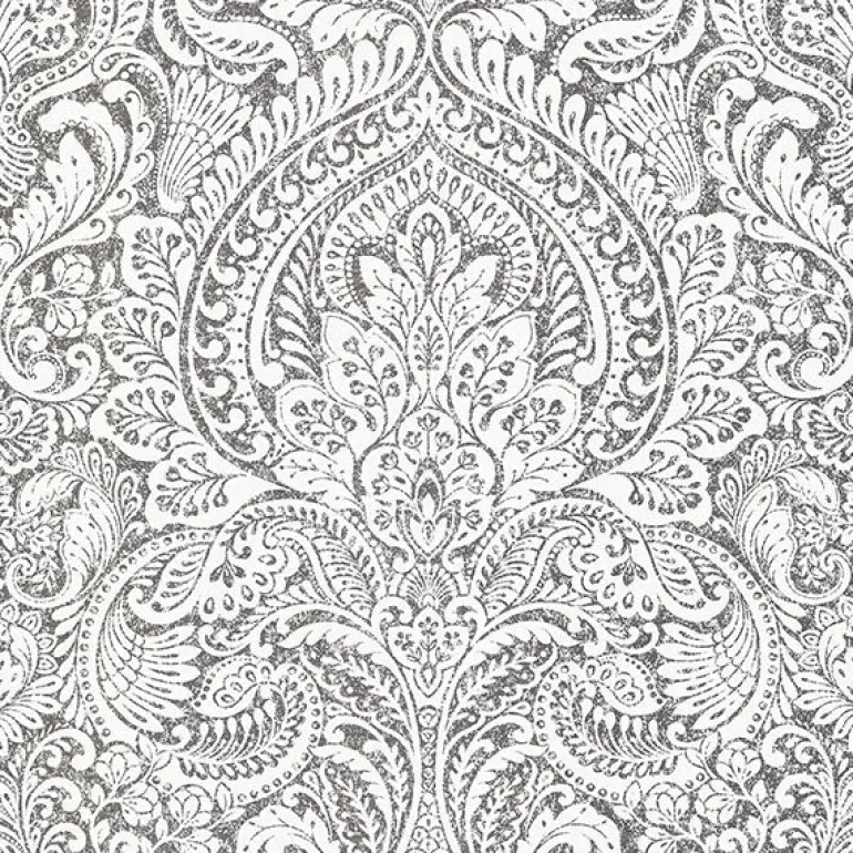 4019-86444 Artemis Platinum Floral Damask Wallpaper