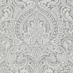 4019-86443 Artemis Silver Floral Damask Wallpaper