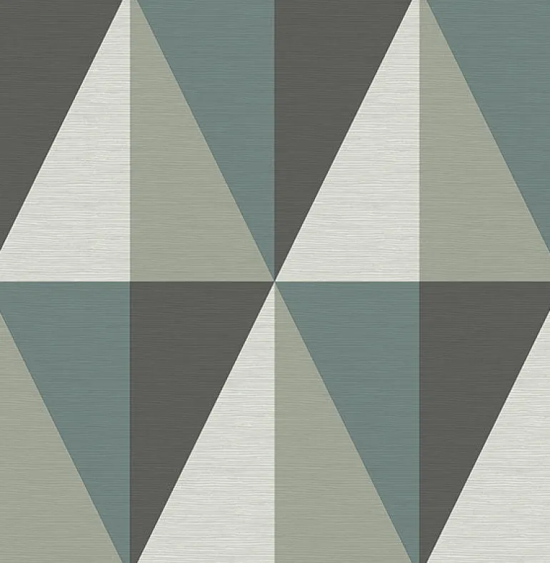2902-25539 Aspect Teal Geometric Faux Grasscloth Wallpaper