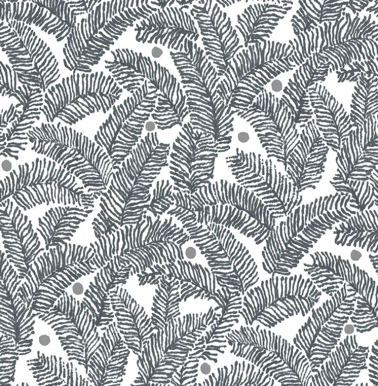 2969-26035 Athina Grey Fern Wallpaper
