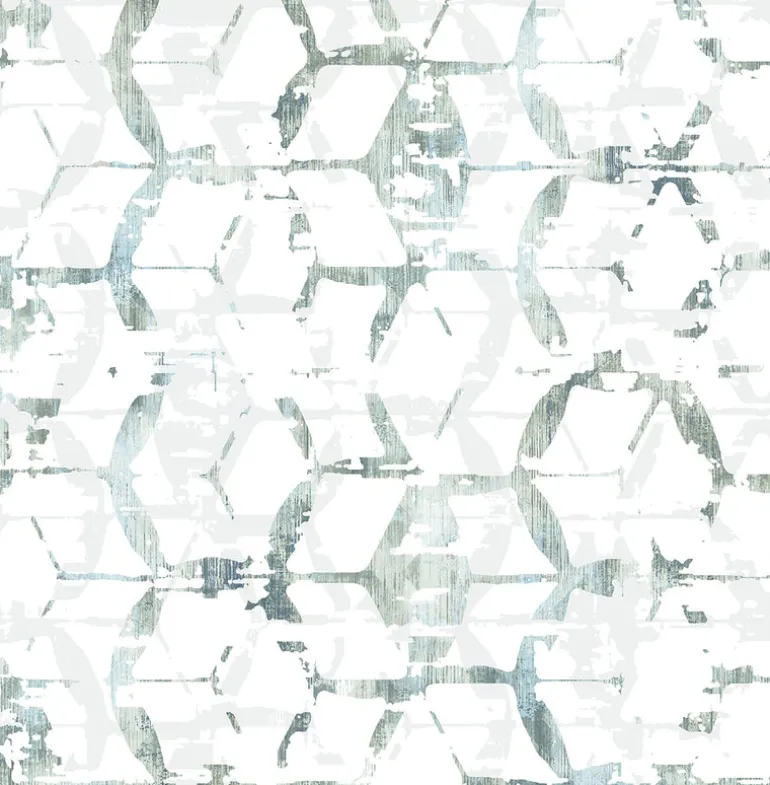 2969-26042 Augustine Slate Distressed Geometric Wallpaper