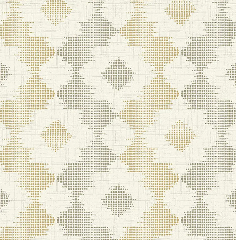 2902-25522 Babylon Mustard Abstract Floral Wallpaper