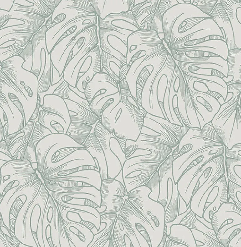 2964-87343 Balboa Olive Botanical Wallpaper