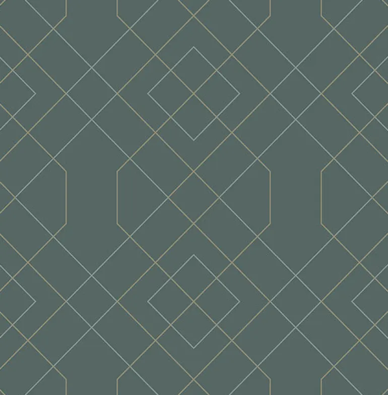 2964-25911 Ballard Teal Geometric Wallpaper