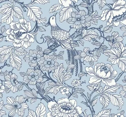 2927-80402 Beaufort Light Blue Peony Chinoiserie Wallpaper