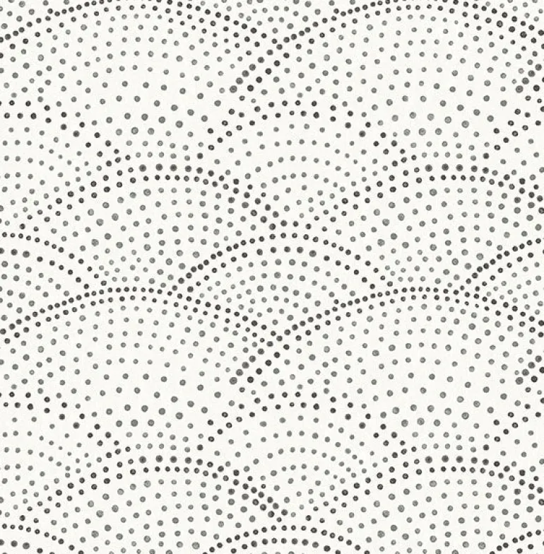 2903-25870 Bennett Charcoal Dotted Scallop Wallpaper