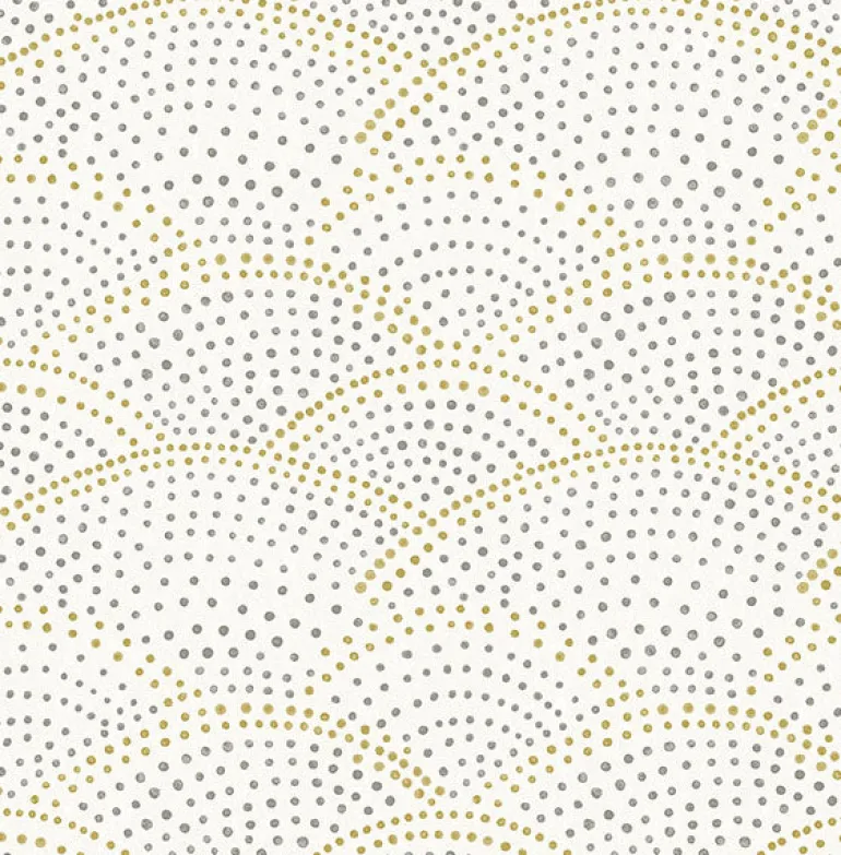 2903-25869 Bennett Grey Dotted Scallop Wallpaper