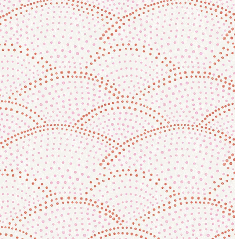 2903-25801 Bennett Pink Dotted Scallop Wallpaper