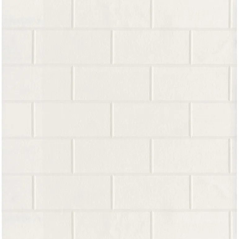 2904-21399 Bettina White Paintable Subway Tile Wallpaper