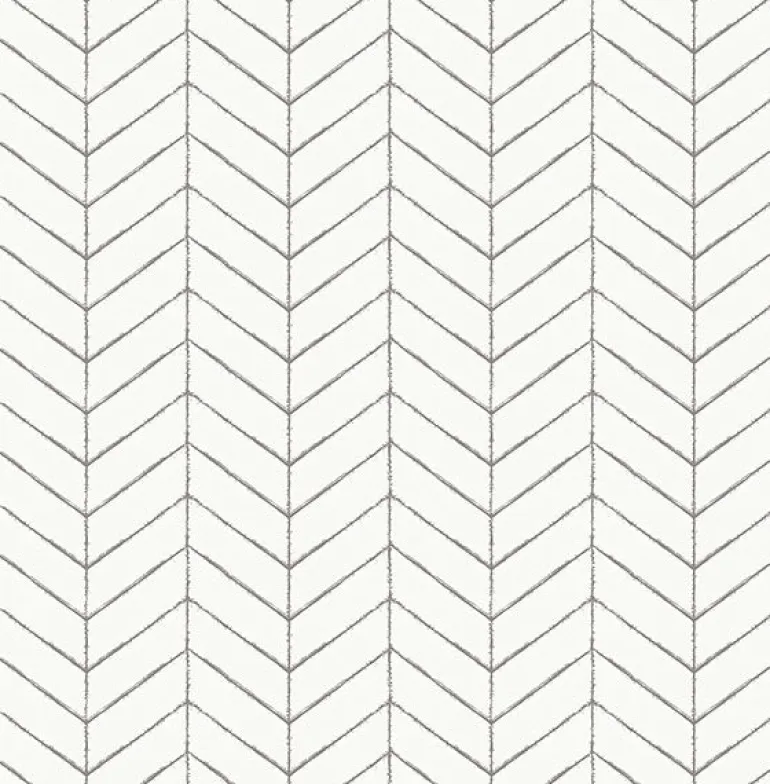 3123-25097 Bison Dark Grey Herringbone Wallpaper