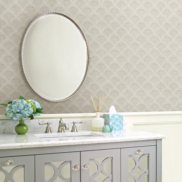 3117-12314 Bixby Grey Geometric Wallpaper