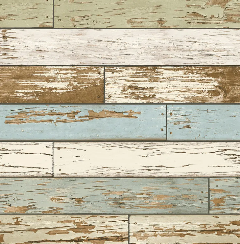 2767-22302 Borough Blue Scrap Wood Wallpaper