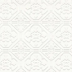 4000-93996 Brooklyn White Tin Paintable Wallpaper