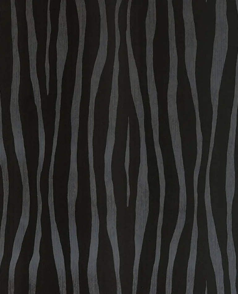 300550 Burchell Black Zebra Flock Wallpaper