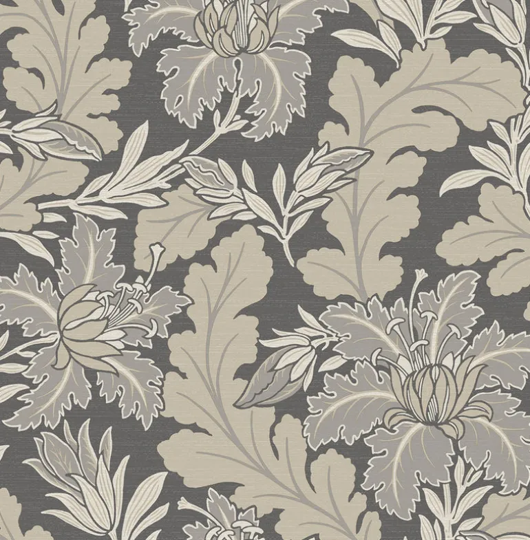 2970-26143 Butterfield Grey Floral Wallpaper