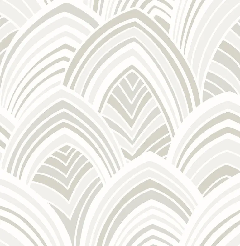 2969-87352 CABARITA White Art Deco Leaves Wallpaper