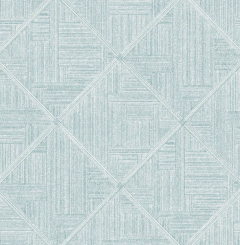 2975-26210 Cade Teal Geometric Wallpaper