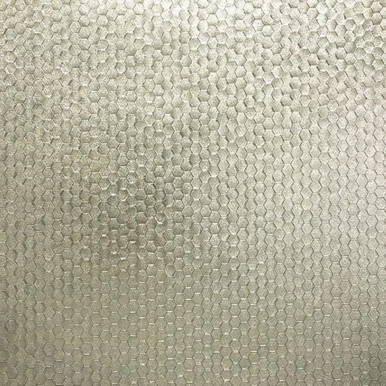 2927-42486 Carbon Platinum Honeycomb Geometric Wallpaper