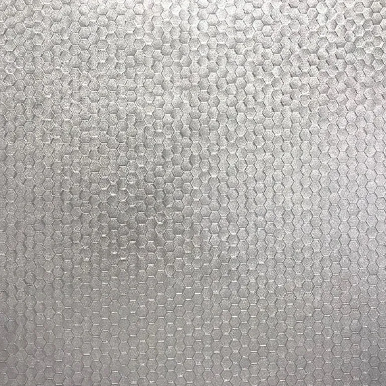 2927-42485 Carbon Silver Honeycomb Geometric Wallpaper