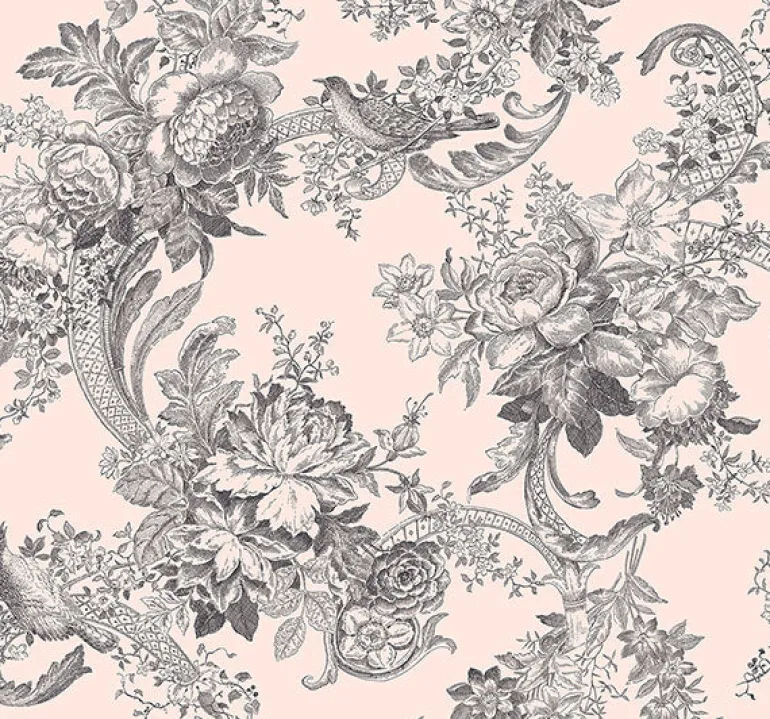 2927-81601 Carmel Blush Baroque Florals Wallpaper