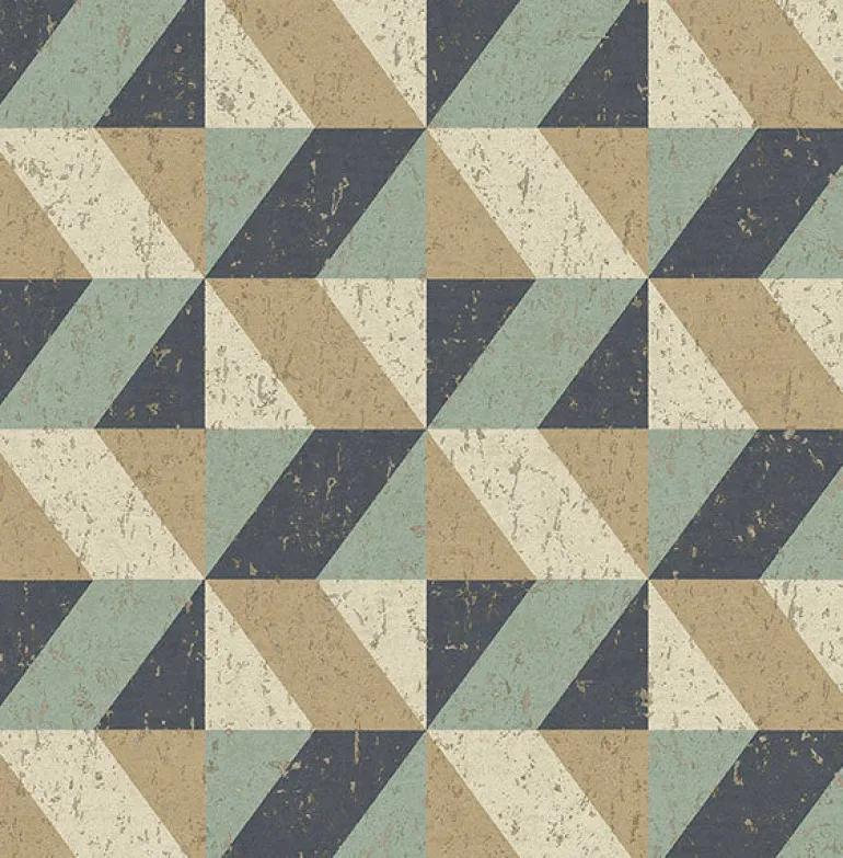 2896-25310 Cerium Blue Concrete Geometric Wallpaper