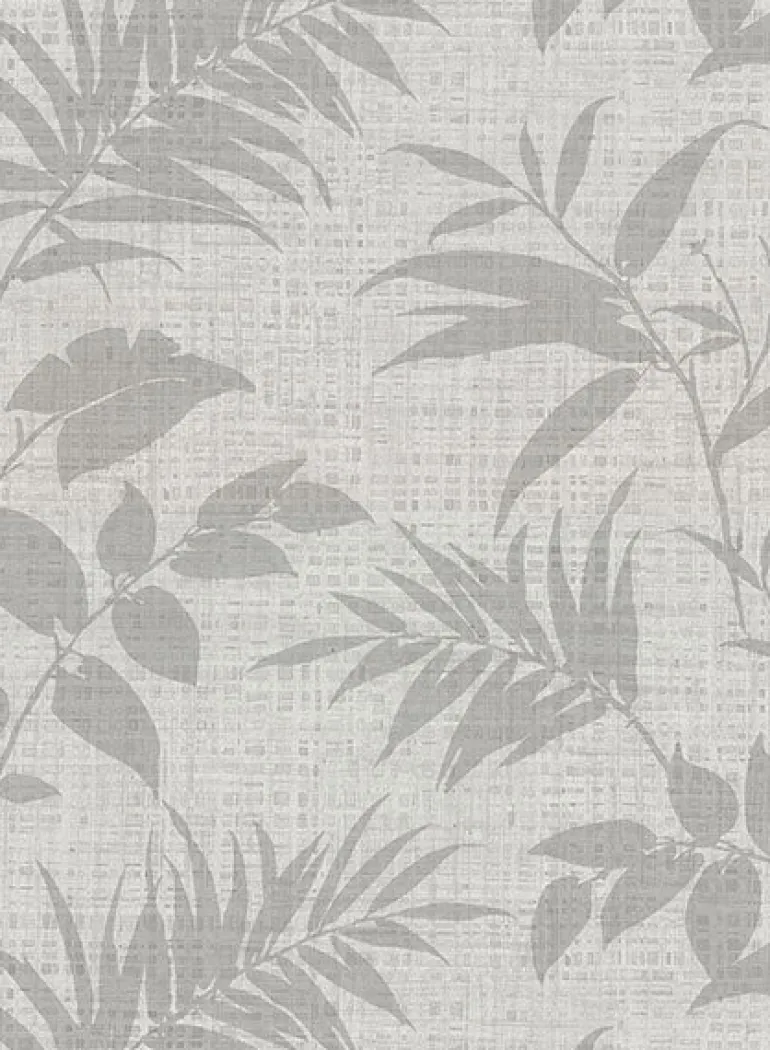 2921-50800 Chandler Light Grey Botanical Faux Grasscloth Wallpaper