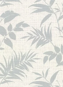 2921-50810 Chandler Off-White Botanical Faux Grasscloth Wallpaper