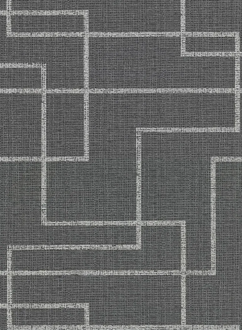2921-50500 Clarendon Charcoal Geometric Faux Grasscloth Wallpaper