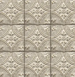 2922-23764 Cornelius Grey Tin Celing Tile Wallpaper