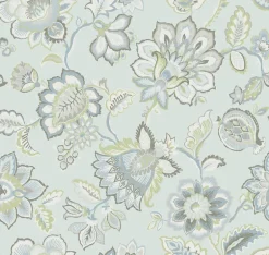 2901-87515 Corona Light Blue Jacobean Wallpaper