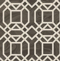2763-24221 Daphne Brown Trellis Wallpaper