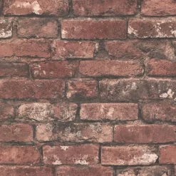 2767-21258 Davis Dark Red Exposed Brick Texture Wallpaper