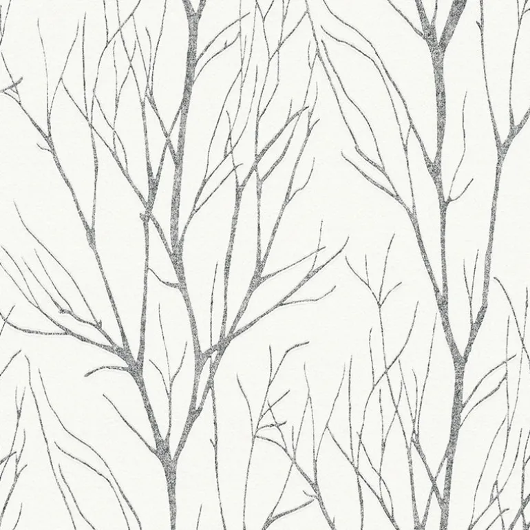 2979-37260-4 Diani Charcoal Metallic Tree Wallpaper