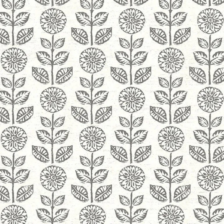 2904-13511 Dolly Dark Brown Folk Floral Wallpaper