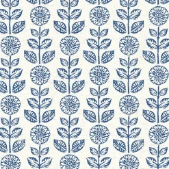 2904-13512 Dolly Navy Folk Floral Wallpaper
