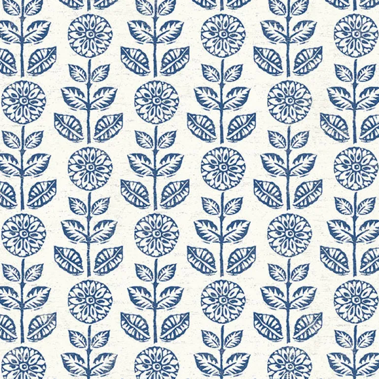 2904-13512 Dolly Navy Folk Floral Wallpaper